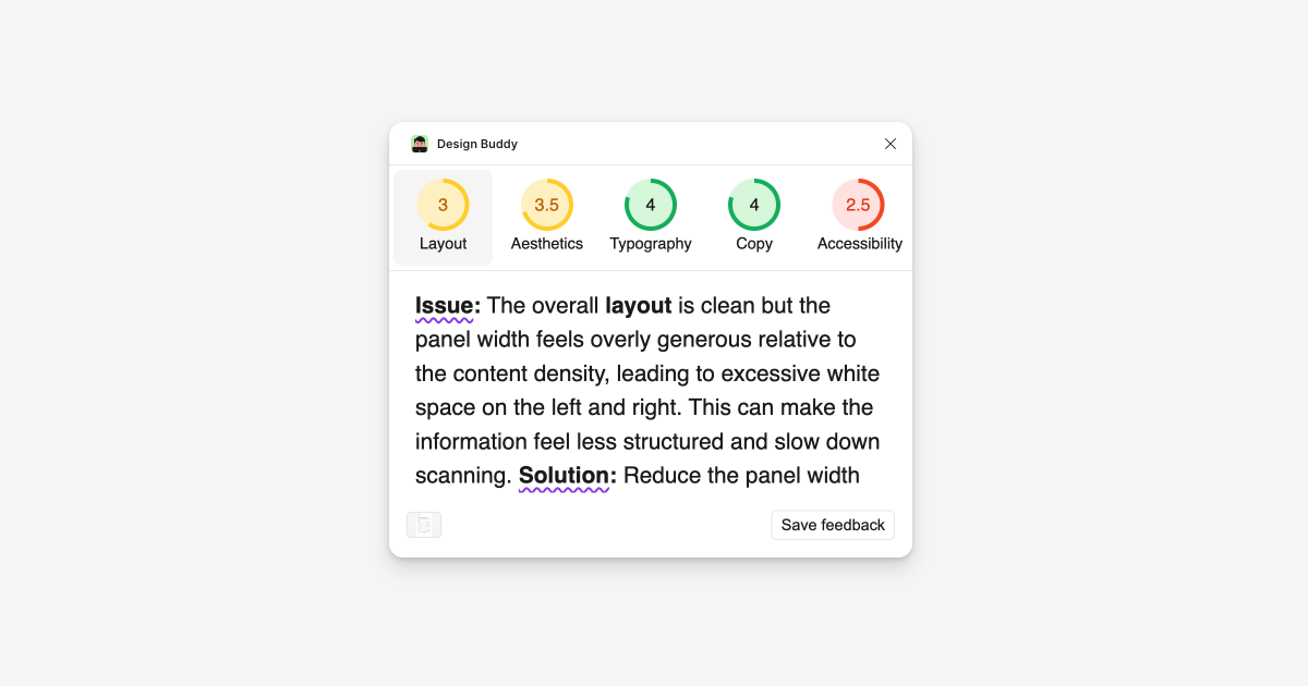 Feedback sections